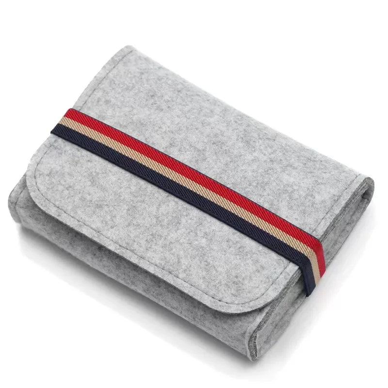 USB Data Cable Mouse Pouch Mini Felt Travel Multifunction Organizer Bag Key Coin Package Chargers Storage Bags Qme style2LH