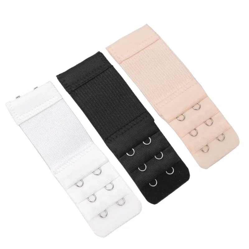 Women 3Pcs Bra Extenders Extension Underwear Accessories Elastic Bra Lengthen Expander 3 Row Buckle Adjustable Hook Intimate DIY Qme MULTI one size