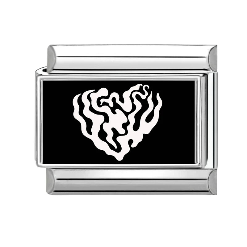 2026 New Wholesale Cute LOVE Black Series Charm Bracelet Fit 9mm Bracelet Stainless Steel Italian Links Making DIY Jewelry Gifts Qme Style 29