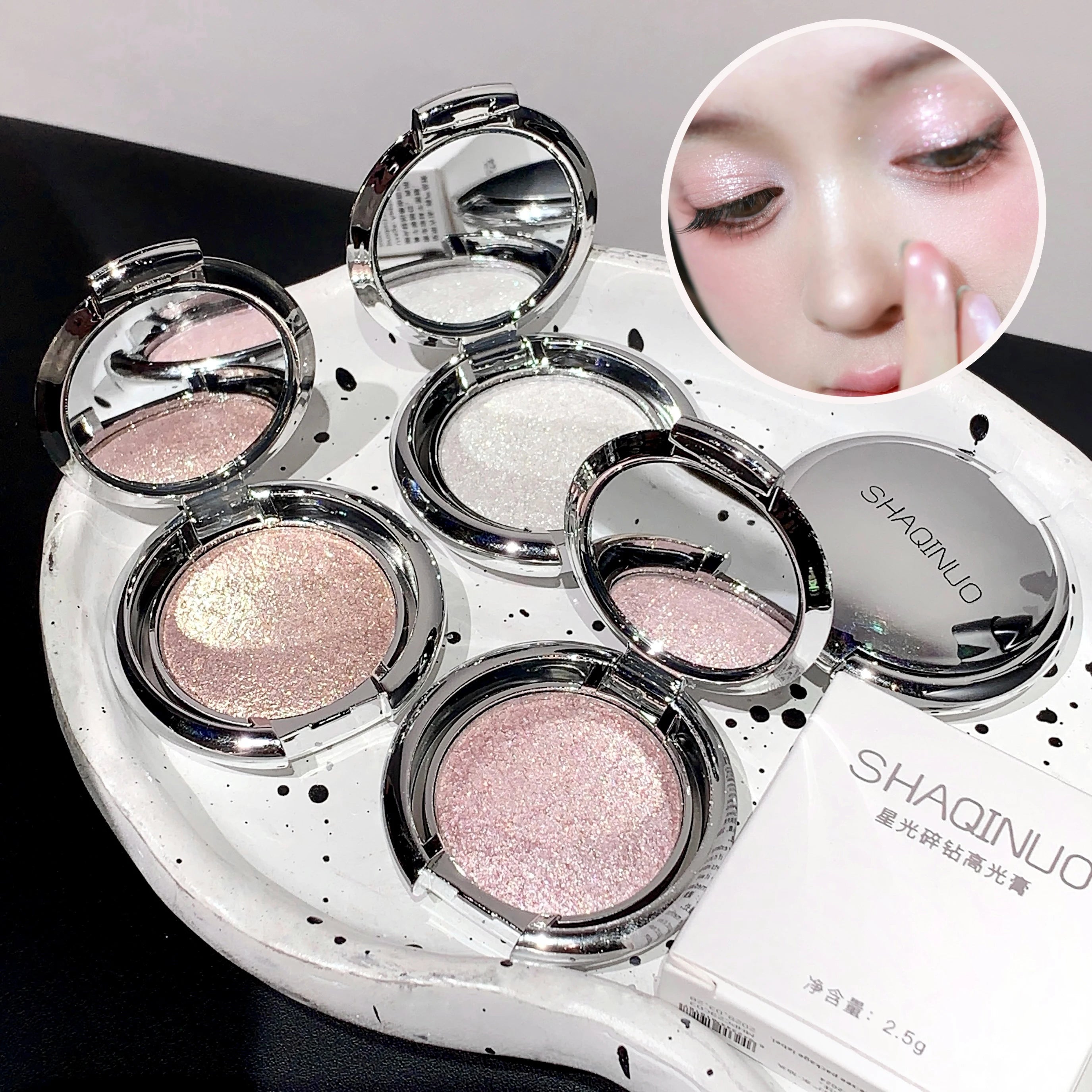 SHAQINUO Highlighter Cream Radiant Shimmer Powder Smooth Potato Mash Qme