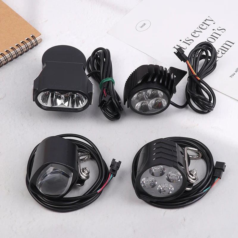 36-72V Electric Bicycle Light Horn 12W LED Scooter Front Waterproof Qme