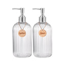 Modern Shampoo and Conditioner Dispenser Set of 3 Refillable Shower Soap Bottles for Bodywash Shampoo Conditioner Bathroom Decor Qme set of 2-B