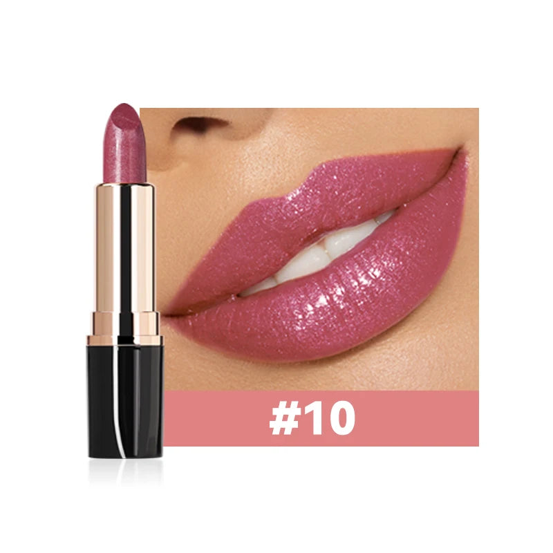 Waterproof Shiny Lipstick Long-lasting Retention Multiple Colors Qme 10