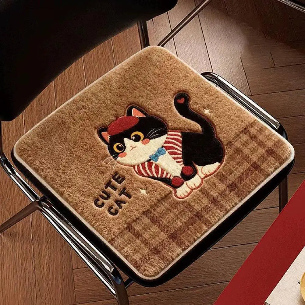 Comfortable Seat Cushion Imitation Cashmere Chair Pad Non Slip Dining Qme