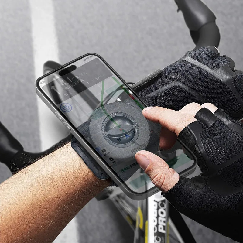 Magnetic Phone Holder Armband Wrist Strap Universal Sports Mount Qme