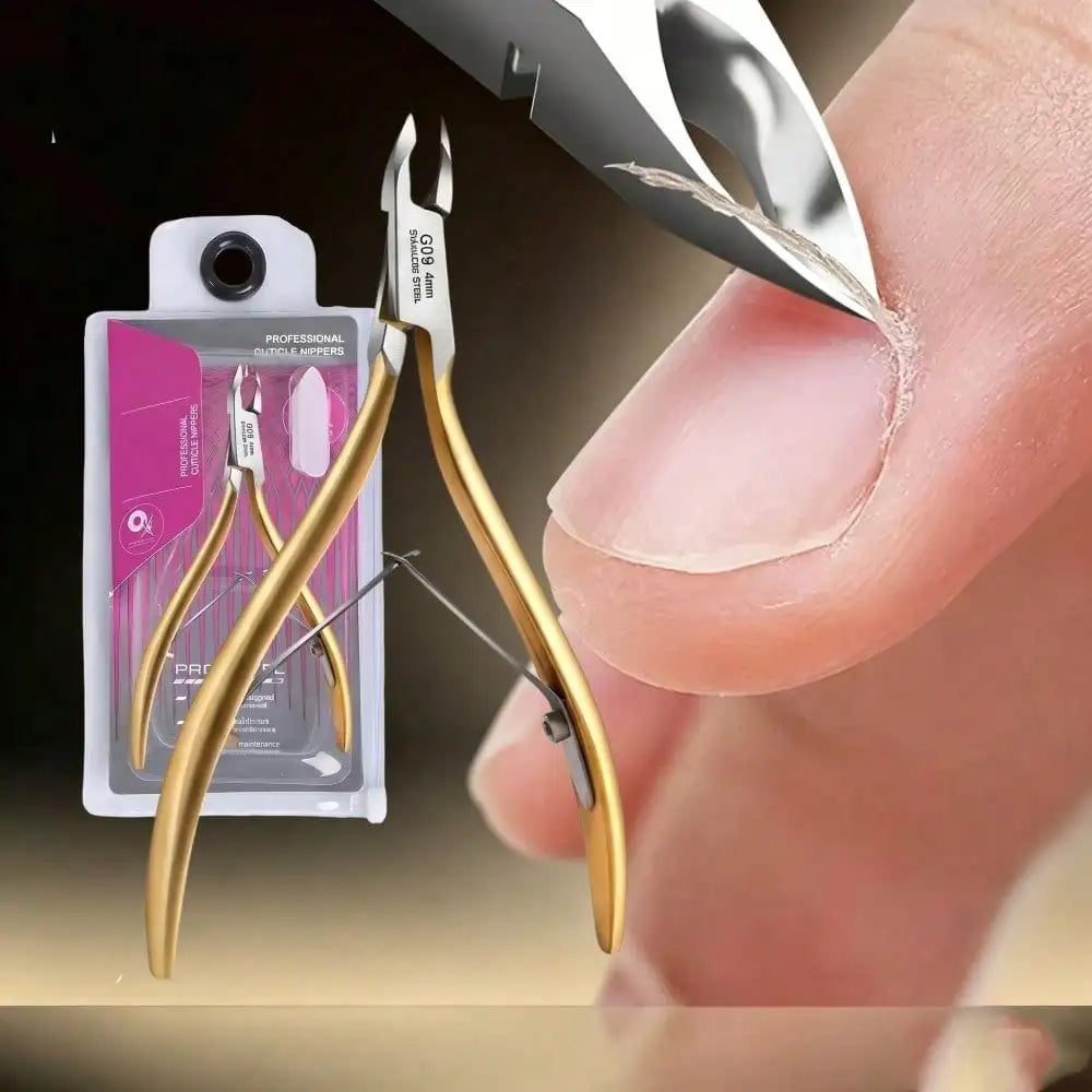 Professional Manicure Tools Sharp Blade Cuticle Nippers Nail Hangnail Qme Gold