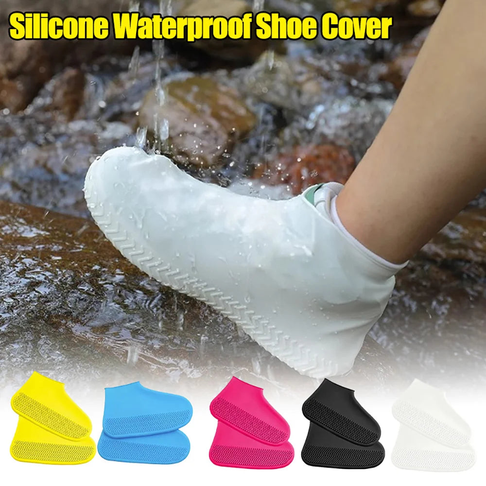Waterproof Rain Shoes Covers Reusable Non-slip Wear-resistant Rain Footwear Covers Outdoor Adult Children Portable Elastic Boots Qme