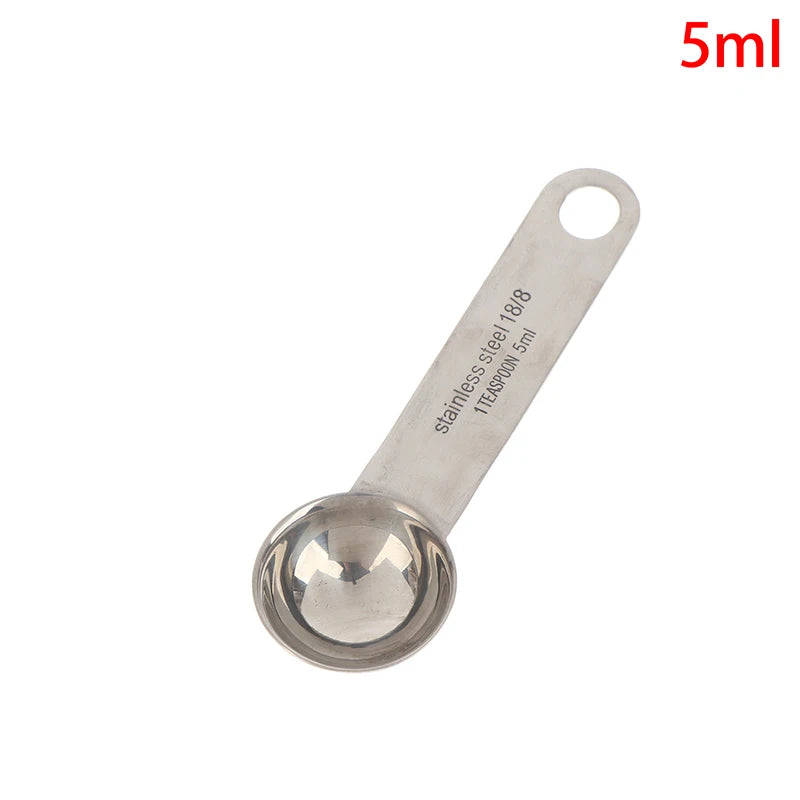 1 Stainless Steel Measuring Spoon Scale Ruler Egg Beater Kitchen Qme 5ml