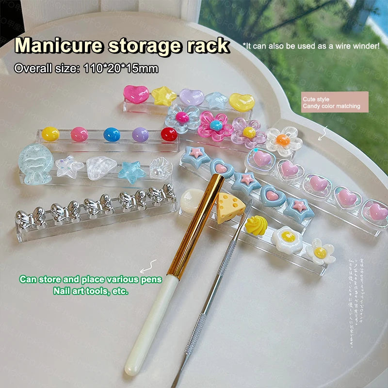 Cartoon Nail Brush Holder Stand Pen Rack Accessory Manicure Tool Qme