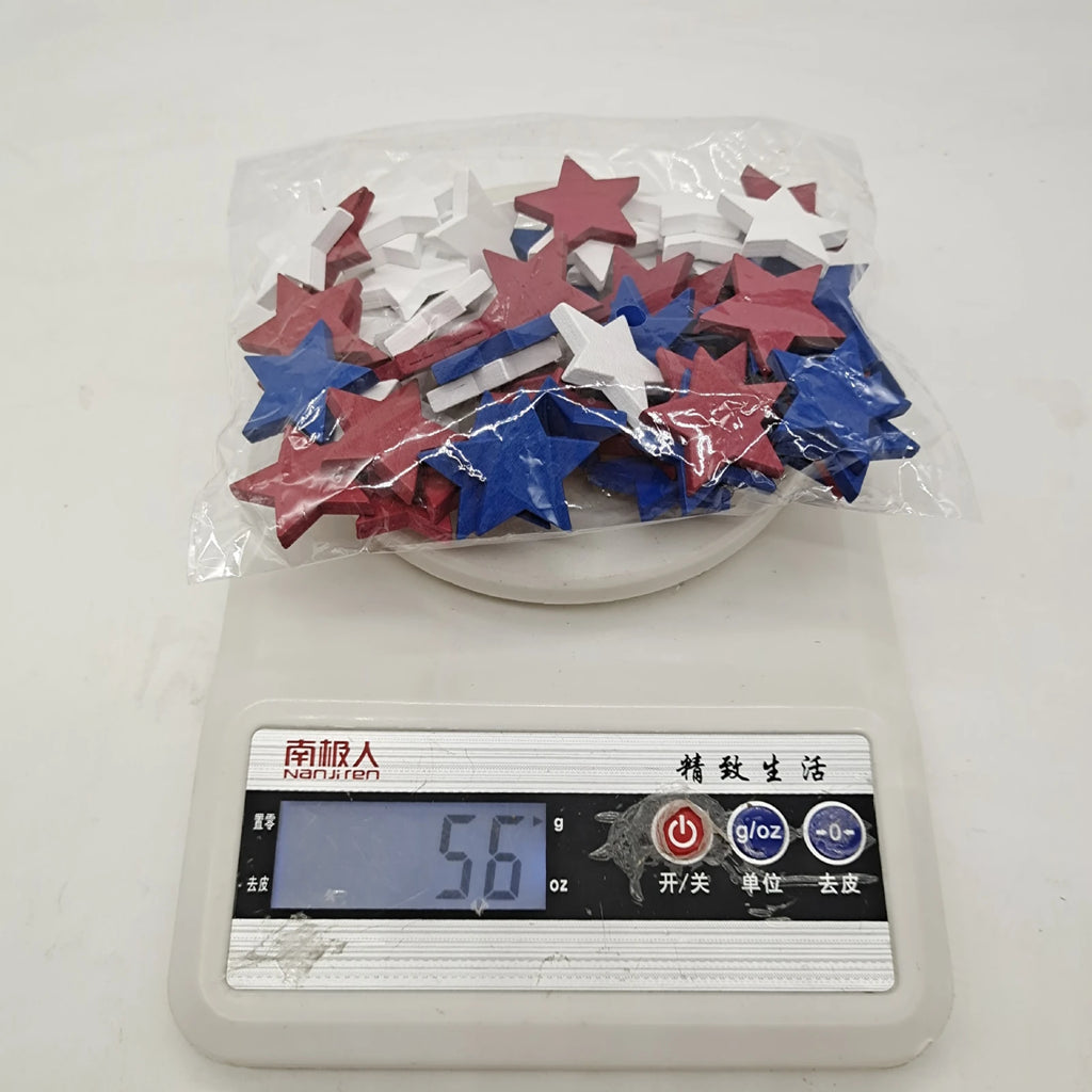 Wooden Multi-sized Star Decorations American Independence Day Themed Holiday Party Decorative Props Tray Layout Ornaments Qme