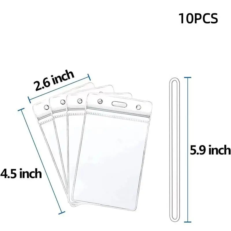 Wear Resistant Clear Plastic ID Badge Holders Waterproof Resealable Qme F