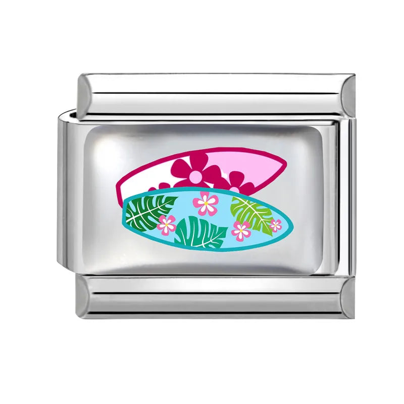 Colorful Rainbow Funny Cats Heart Pattern Flower Sun Italian Charm Links Fit 9mm Stainless Steel Bracelet Women DIY Making Gifts Qme Style 10