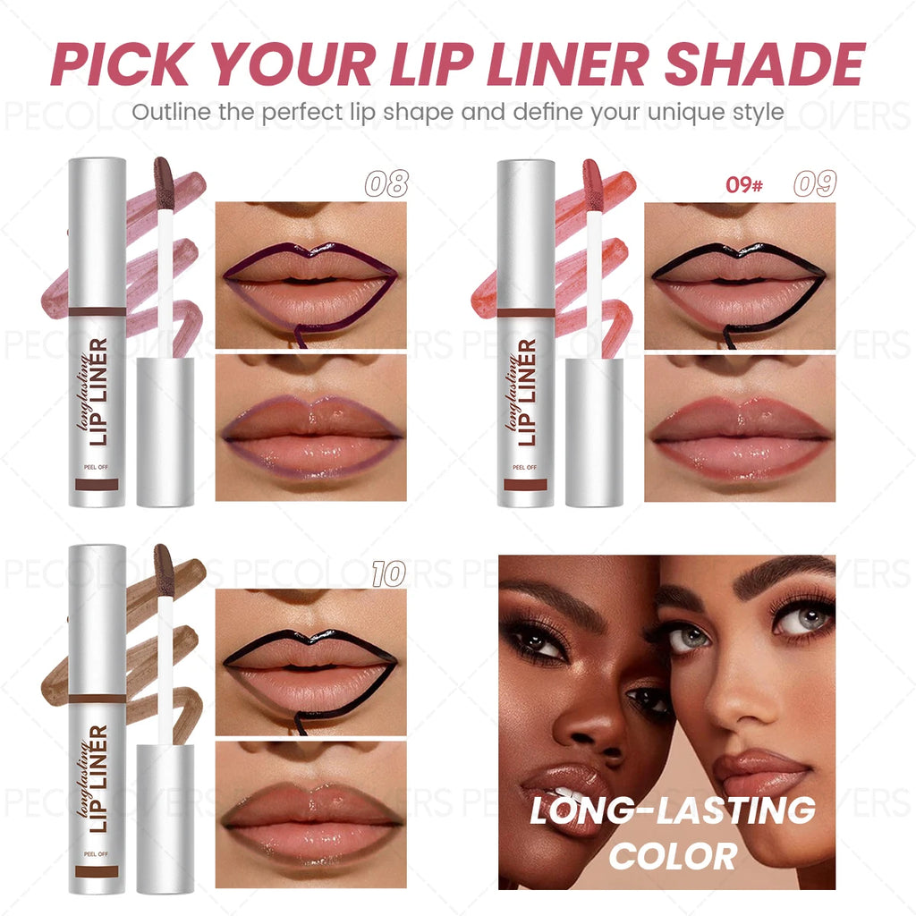 Tear-off Lip Liner Gloss Create Custom Line Waterproof Matte Tint Qme