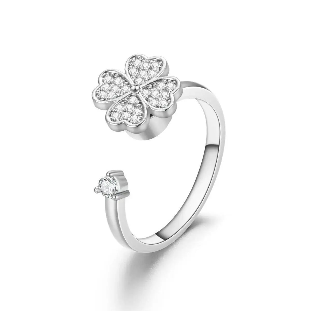Rotating Ring Engraved Adjustable Anxiety Relief Opening Ring Decompression Zirconia Ring Women 2025 New Trending Rings Women Qme