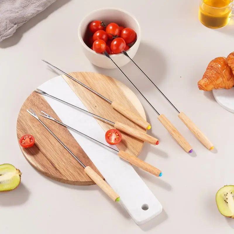 Fondue Fork Grilling Muddler Reusable Fruit Forks Bbq Dipping Plastic Qme