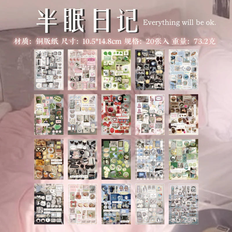 TIANZI 20 Pcs Universe Series Die cut Stickers book Cartoon Decorative handmade Scrapbooking Diary Japanese Stationery Supplies Qme E-20 Pcs