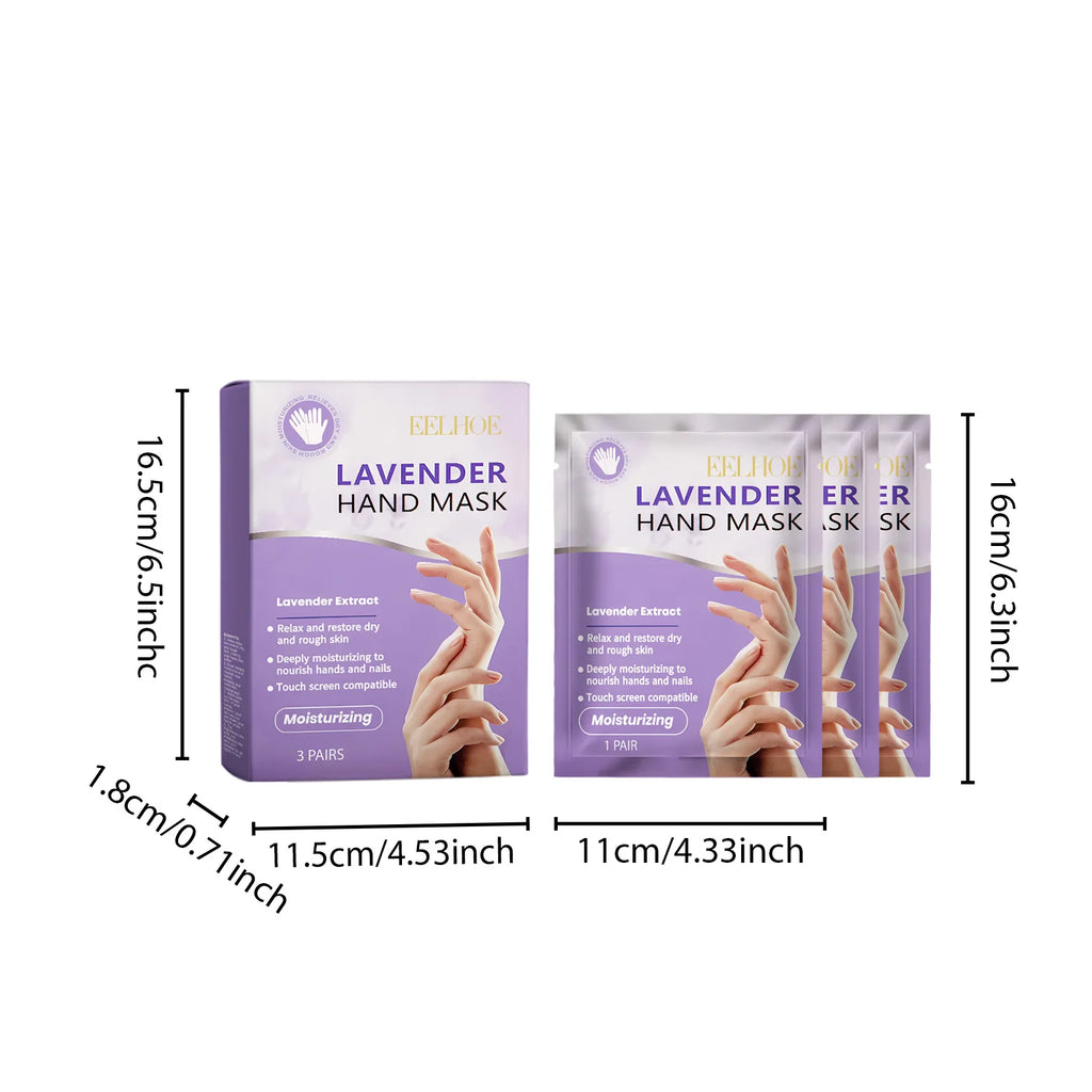 Lavender Moisturizing Hand Mask Nourishing Exfoliating Remove Dead Skin Brightening Niacinamide Hand Care for Soft Smooth Skin Qme