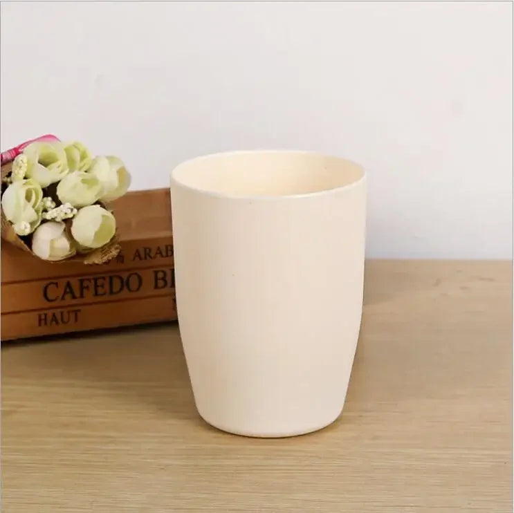 Simple Fresh Couple Brushing Cup Thickened Round Mouthwash Plastic Qme White