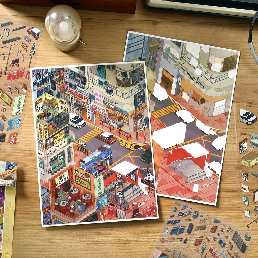 Today's Opening Series 47th round 2.5D Large Edition Landscape Sticker Handmade DIY Decompression Decal for Creative Crafts Qme