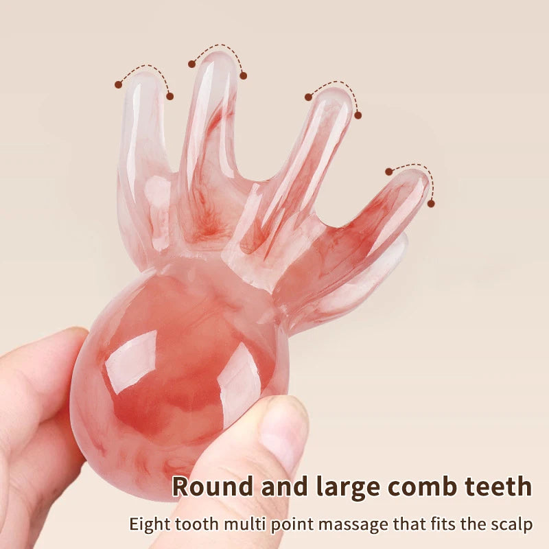 Resin Octopus Massage Comb Head Meridian Scraping Scalp Brush Qme