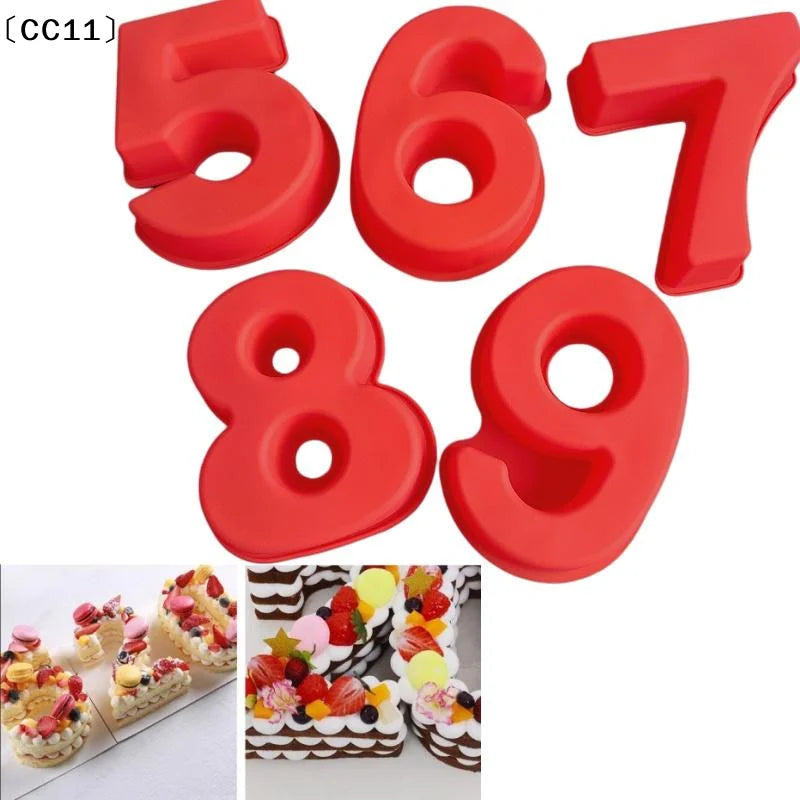 10 Inches Number Baking Moulds Large Silicone 3D Cake DIY Shape 0-9 Qme