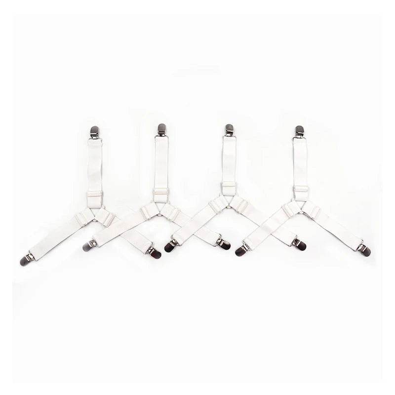 Home Organizer Mattress Cover Clips Bed Sheet Clip Elastic Straps Qme white
