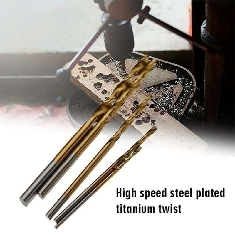 50/100pc/set Titanium Coated Drill Bit High Speed Steel Hole Opener Woodworking Metal Plastic Tools Electric Drill Qme