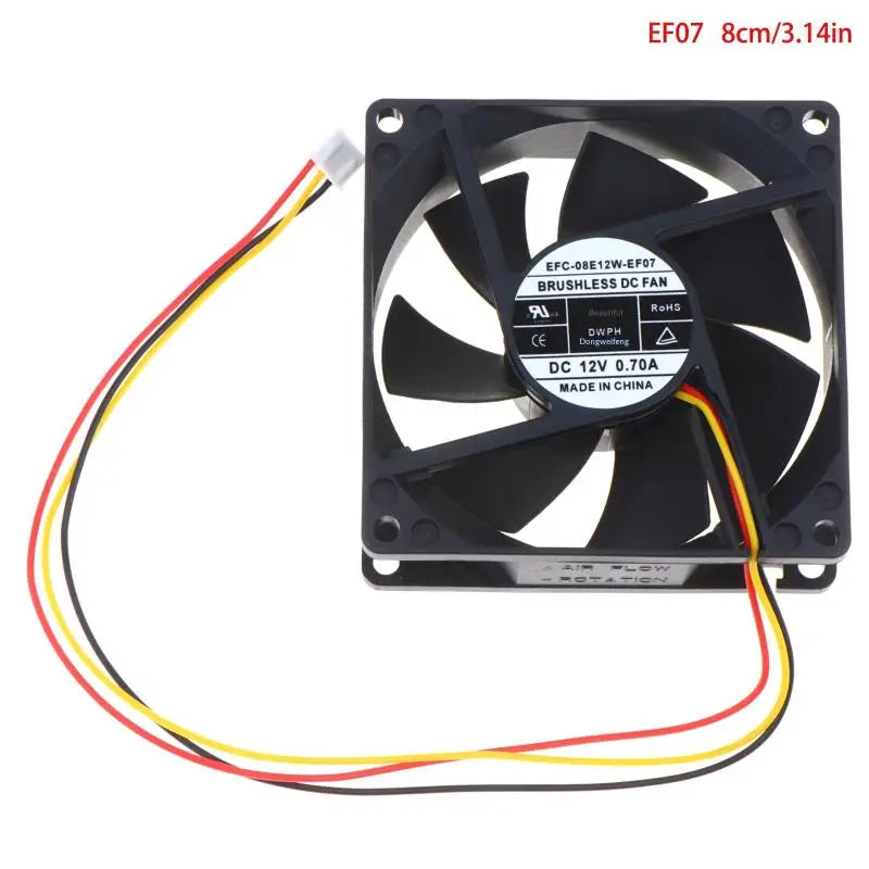 3 Wire EF07 EF06 80x80x25mm 12V 0 70A Server Fan Inverter Switches Qme A1