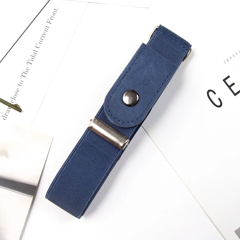 Buckle-free Elastic Invisible Belt Jeans Leather Lazy Without Buckle Qme A1 length 60-100cm China Mainland