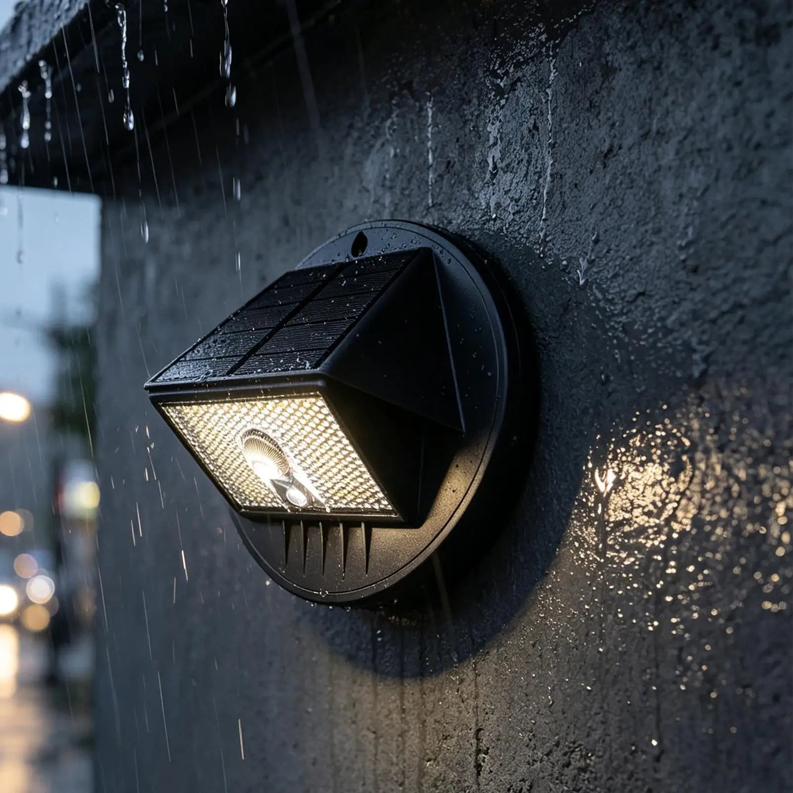Solar Fence Light Waterproof Motion Sensor LED Decorations Powered Qme
