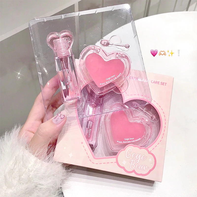Gege Bear Plant Extract Lip Balm Moisturizing Gloss Colorless Qme