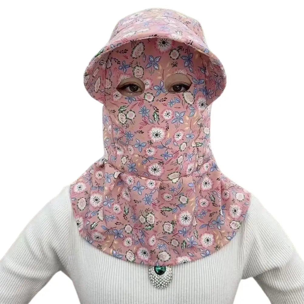 Multifunctional Bucket Fishing Hat Cap Full-coverage UV Protection Qme B One size