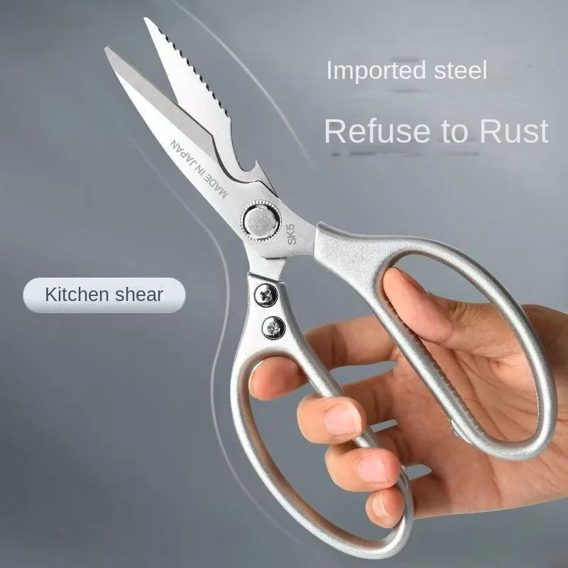 Multi-purpose Stainless Steel Kitchen Shears Heavy-duty Poultry Qme silvery