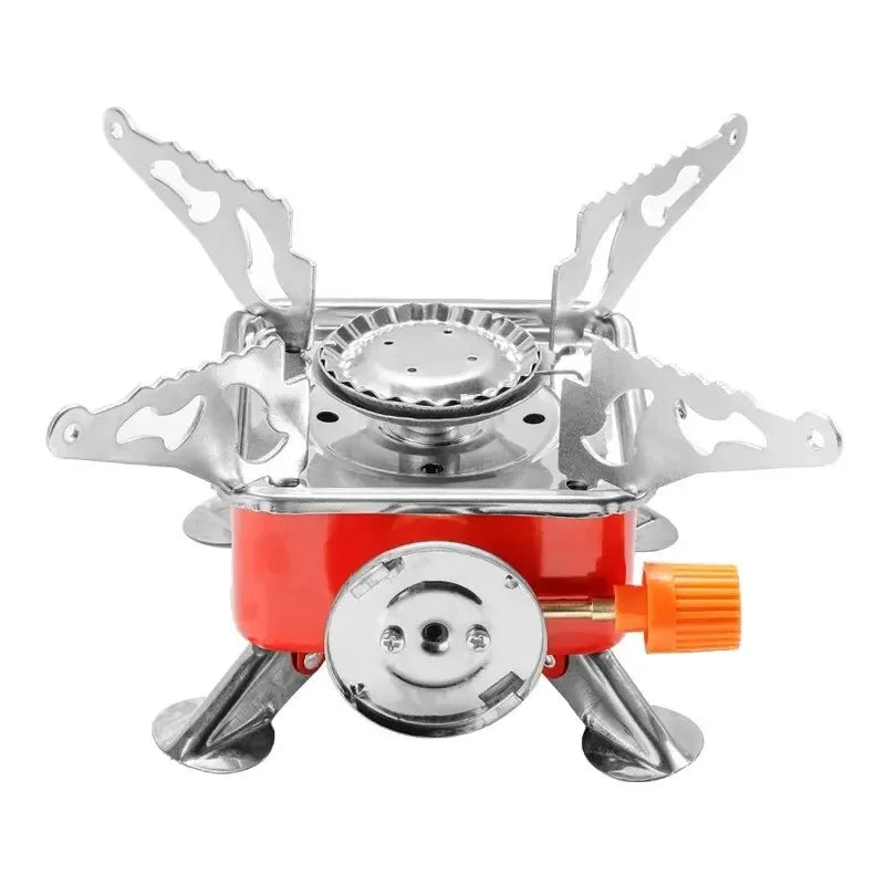 Portable Mini Square Stove Outdoor Folding Gas Stove Card Camping Cooking Utensil Ultra-Light Travel Cookware Hiking Equipment Qme 1PC