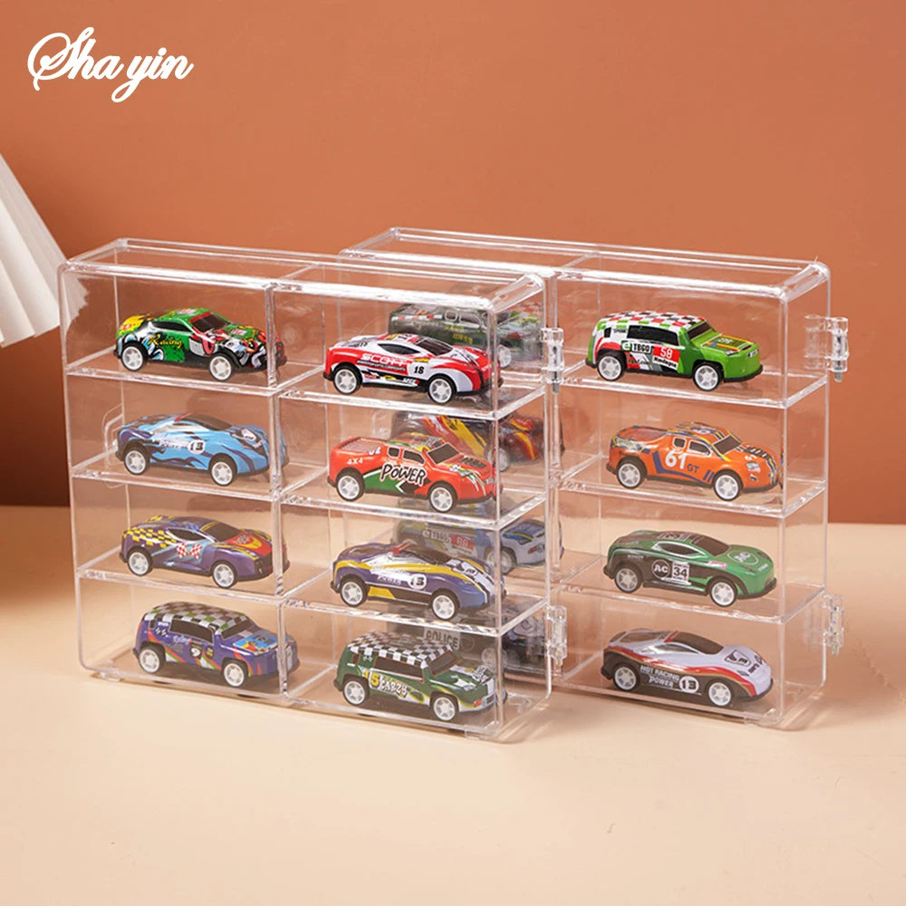 Compact Car Model Storage Display Box, Car Model Dust-Proof Display Stand, Transparent Toy Car Placement Box Qme