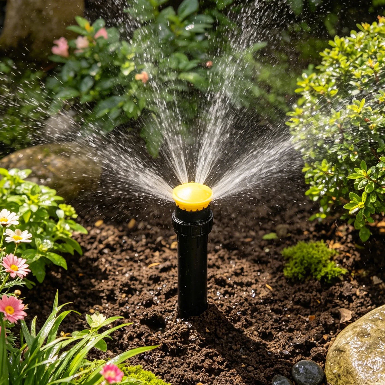 Retractable Ray Jet Nozzle Sprinkler Leak Proof Irrigation Rotary Buried Sprinkler for Garden Lawn Turf Irrigating Qme