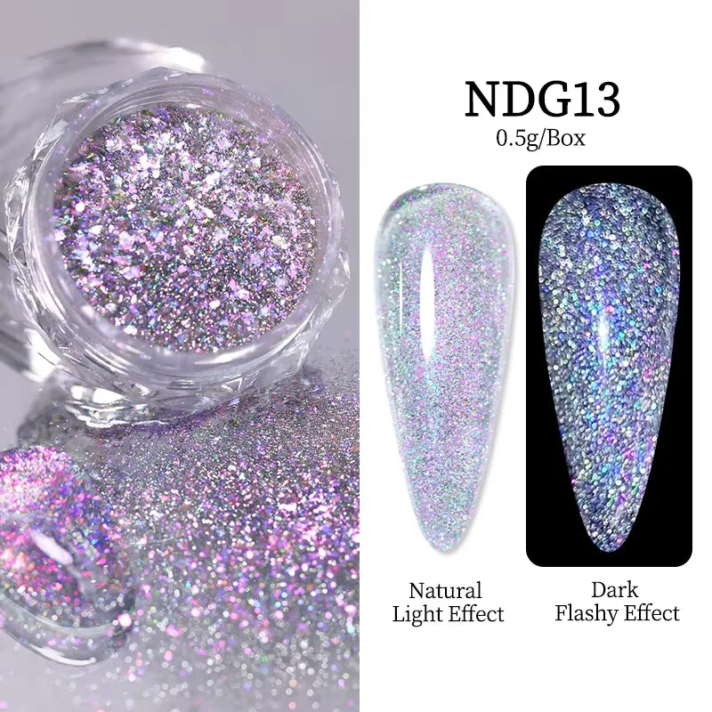 Diamond Nail Powder Supplies Reflective Glitter Sequins Sparkly Flash Qme 04