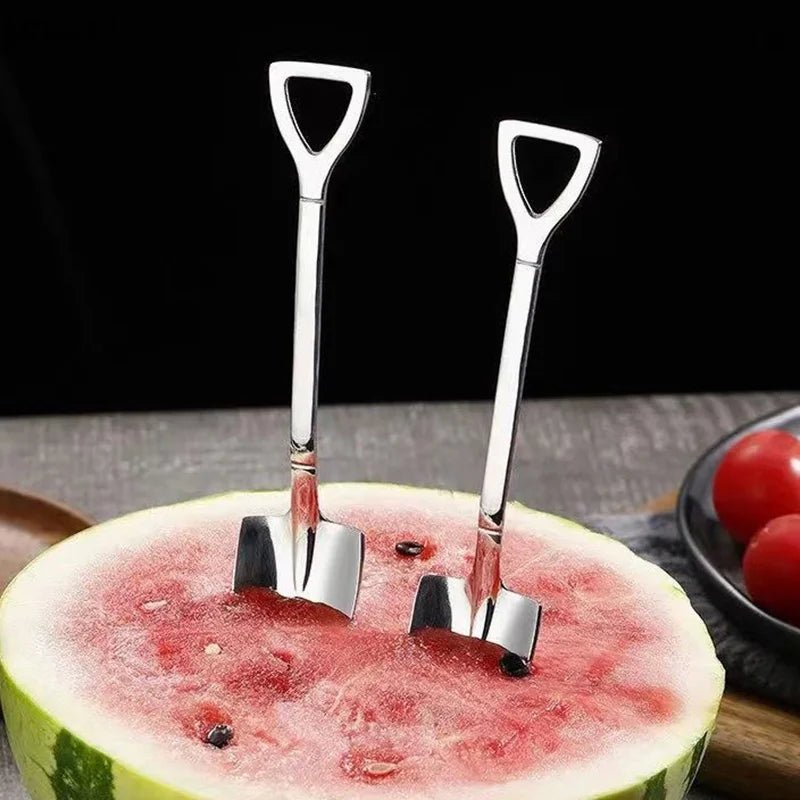 1 Shovel Spoons Stainless Steel Teaspoons Creative Coffee Spoon Ice Qme