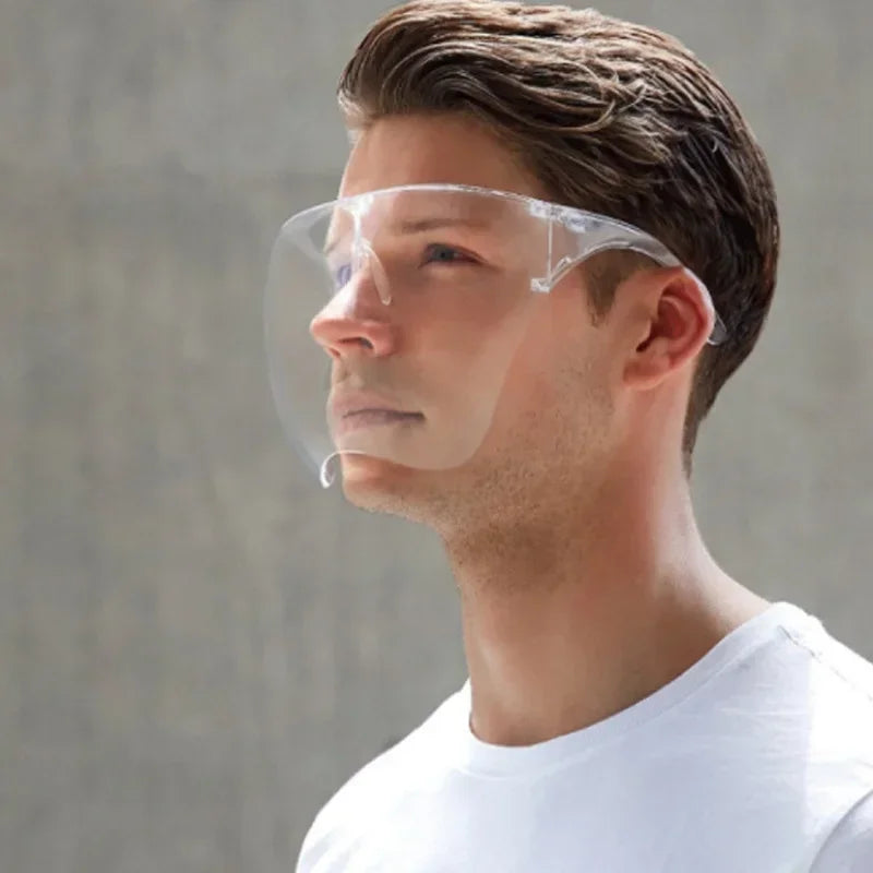 2pcs Protective Faceshield Glasses Sunglasses Transparent Anti-fog Anti-splash Protective Mask Full Face Covered Safety Qme