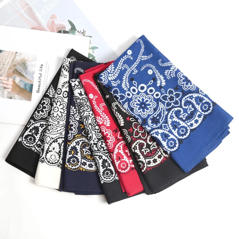 Unisex Hip Hop Women Men Bandana Scarf Punk Square Bandanas Headwear Qme