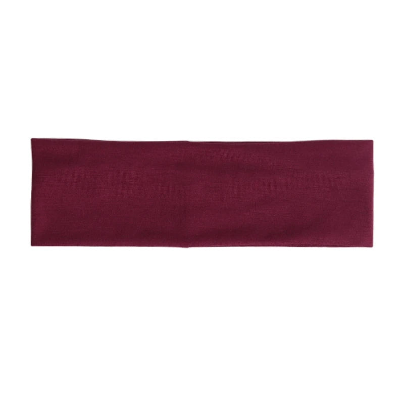 Simple Hairband Elastic Sports Headbands Headdress Quick Dry Workout Qme wine red 36pcs