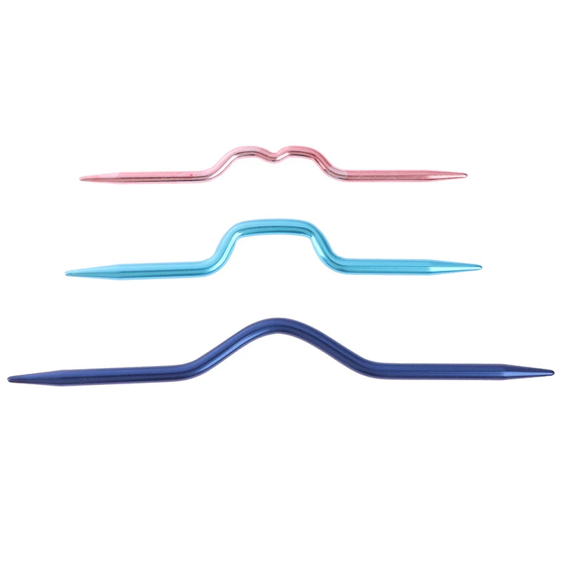 3Pcs/lot Curved Crochet Hooks Aluminum Knitting Needles Pins For Scarf Sweater Twist Weaving Sewing Stitch Knit Tools Qme