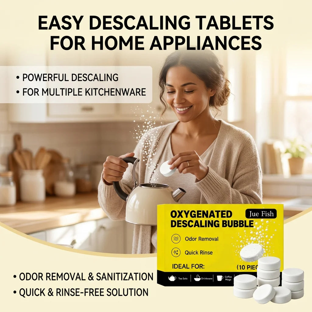 Oxygenated Descaling Bubble Tablets Removing Limescale Reduce Odor Kettles & Coffee Makers Cleaner Effervescent Cleaning Tablets Qme