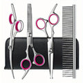 4pcs Professional Dog Grooming Scissors Round Tip Down-Curved Thinning and Cutting Shears for Precise Trimming and Shaping Qme Pink 4pcs Set