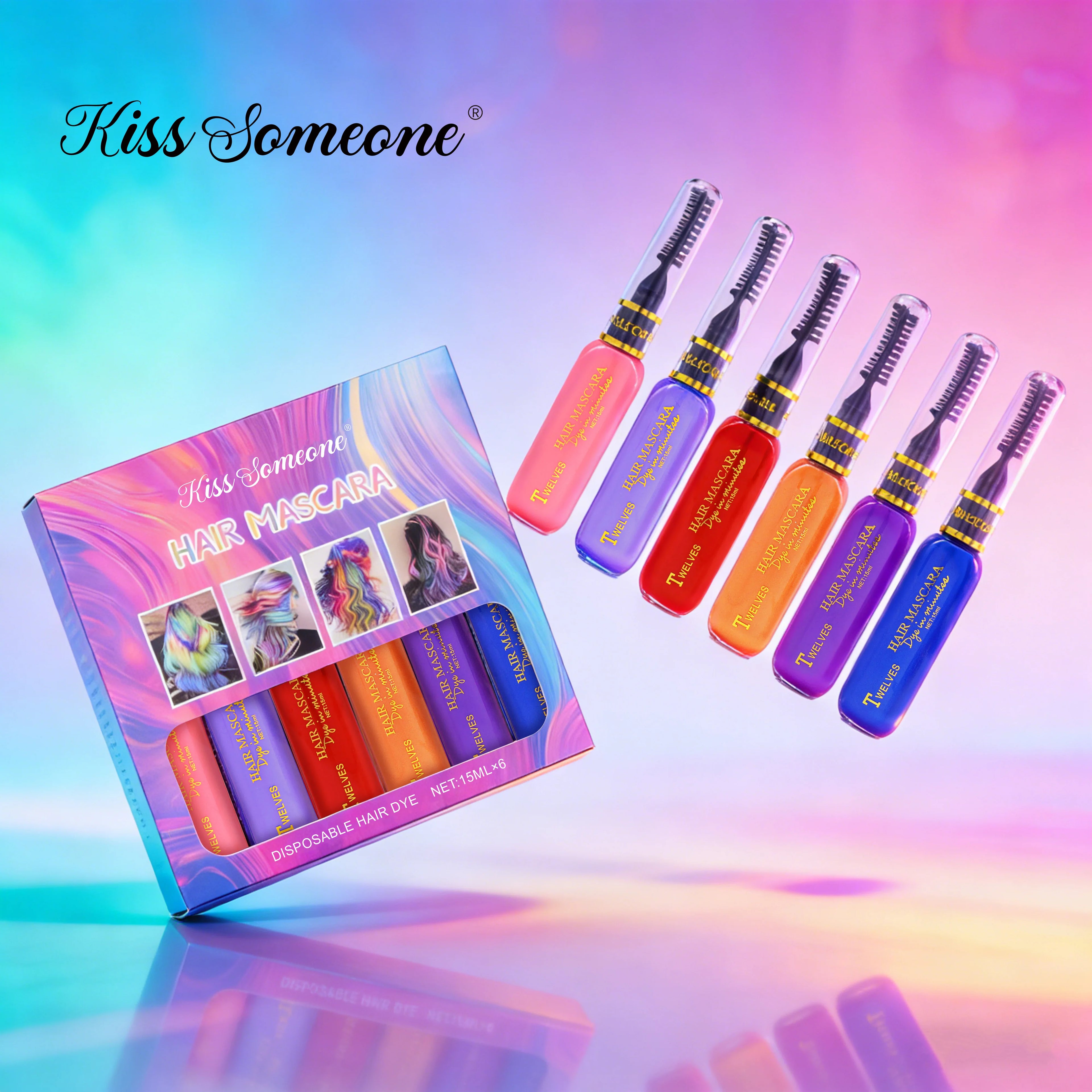 6 colors instant hair dye temporary hair makeup product rainbow hair makeup paste suitable for Halloween festivala Qme