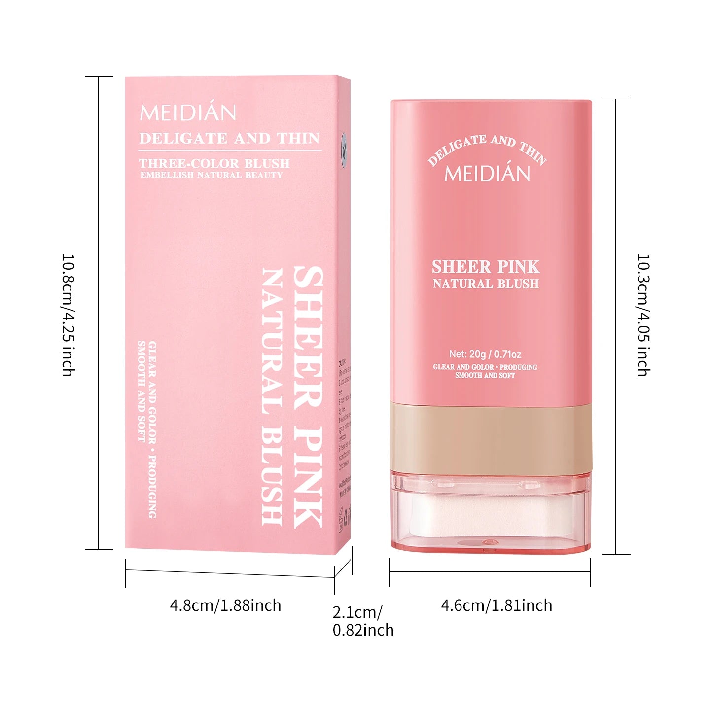 Blusher Stick Natural Lasting Delicate Light Not Easy Fade Creating Qme