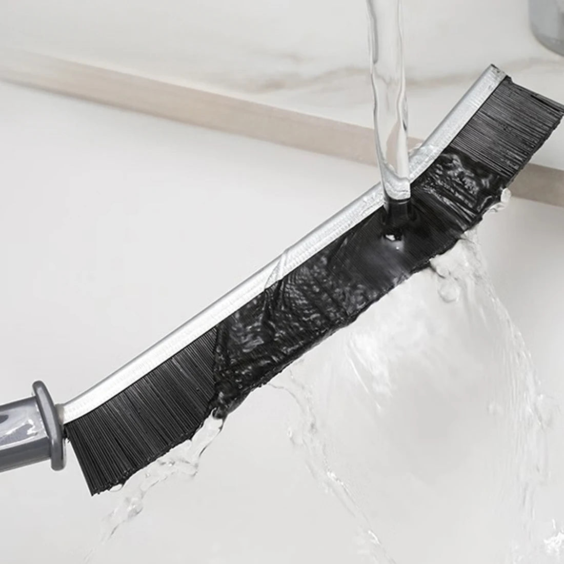 Household Gap Cleaning Brush Durable Grout Hard Bristle Long Handle Cleaner Brush for Tile Joints Dead Angle Shower Floor Lines Qme