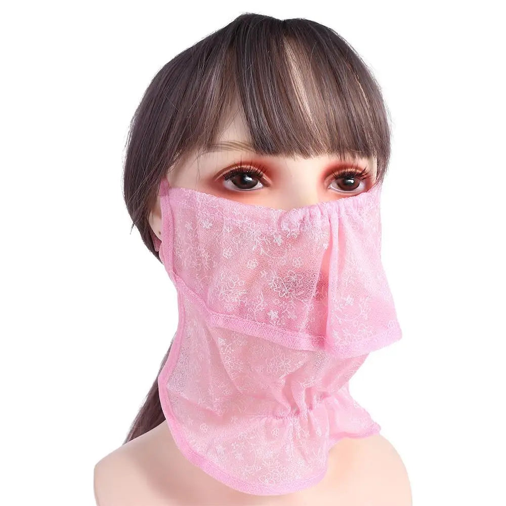 Neck Wrap Cover Breathable Fishing For Women Hiking Outdoor Sports Sunscreen Neck Scarf Face Scarves Face Cover Ice Silk Mask Qme pink