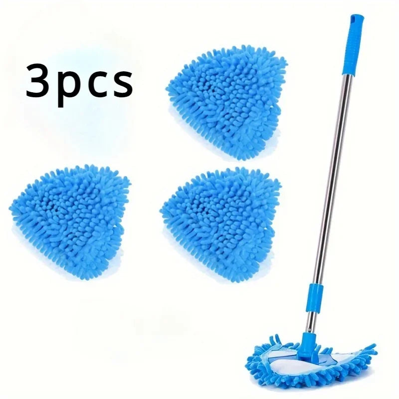Set of 3, Triangle Mop Refill Pads, Cloth for Dust Cleaning, Reusable And Long-Lasting Mop Head, Suitable for Both Wet Qme