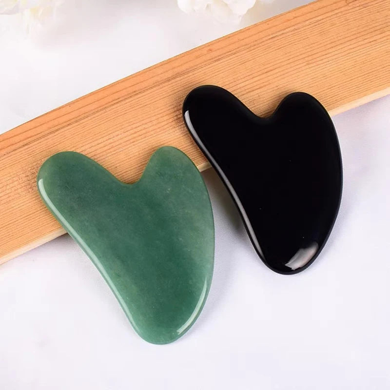 Rose Quartz Gua Sha Stone Facial Body Massage Tool Use Face Neck Back Qme